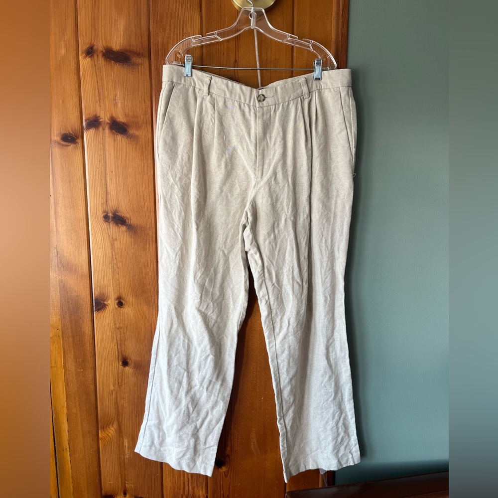 Dockers Pleated Classic Fit Linen Blend Pants- Size 38x32